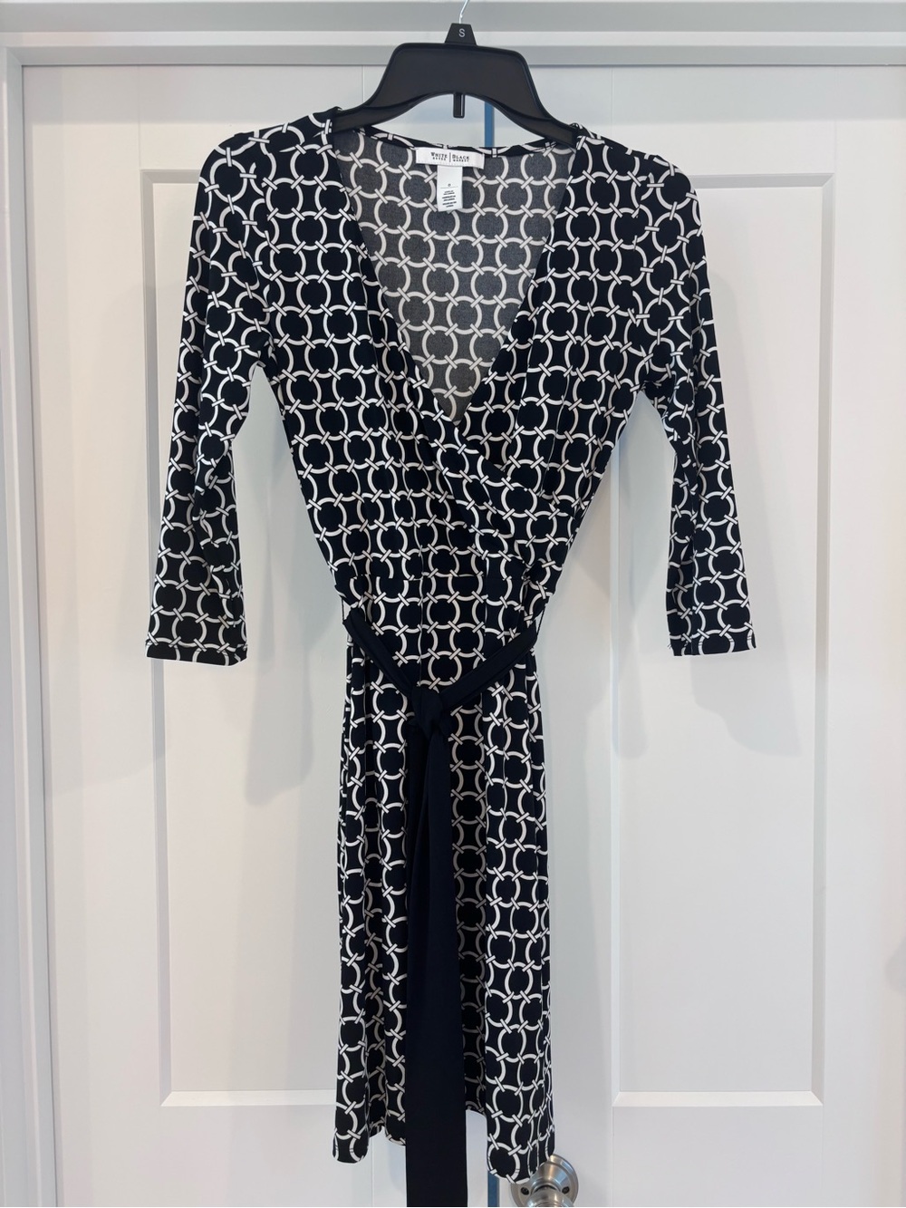 WHBM Black & White Wrap Dress